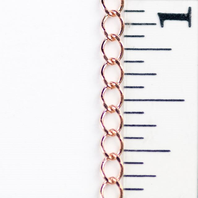 4mm Delicate Curb Chain - Rose Gold