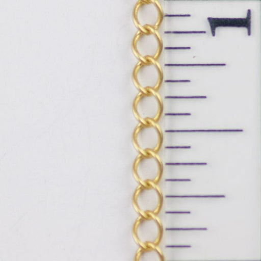 4mm Delicate Curb Chain - Satin Hamilton Gold