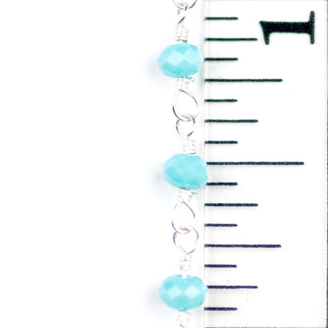 3.5mm Fire Polished Glass Beaded Chain - Turquoise