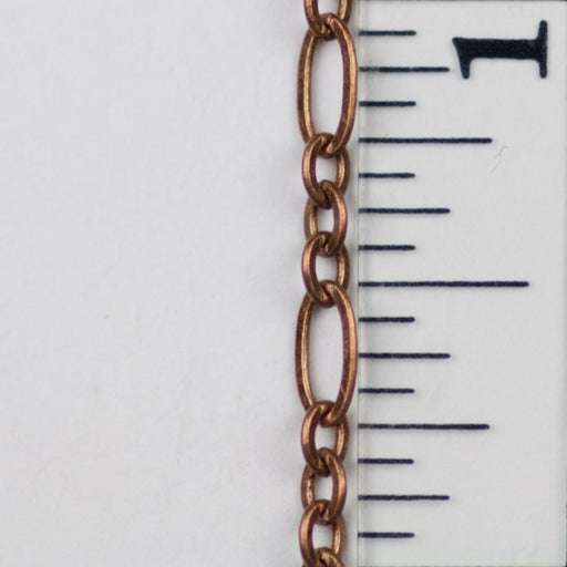 6.4mm x 3mm and 3.5mm Oval Link Chain - Antique Copper