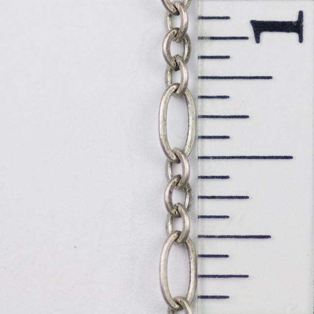 6.4mm x 3mm and 3.5mm Oval Link Chain - Antique Silver