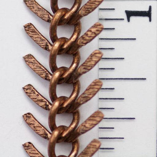 13mm Textured Fishbone Chain - Antique Copper
