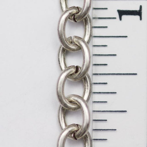 8mm x 6.5mm Cable Chain - Antique Silver