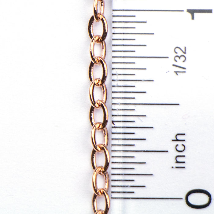 4mm x 3mm Classic Cable Chain - Rose Gold