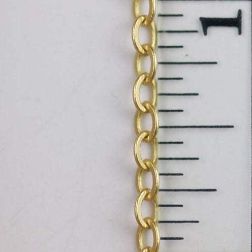 4mm x 3mm Classic Cable Chain - Satin Hamilton Gold