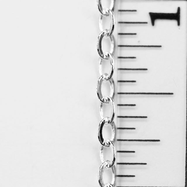 4mm x 3mm Classic Cable Chain - Silver