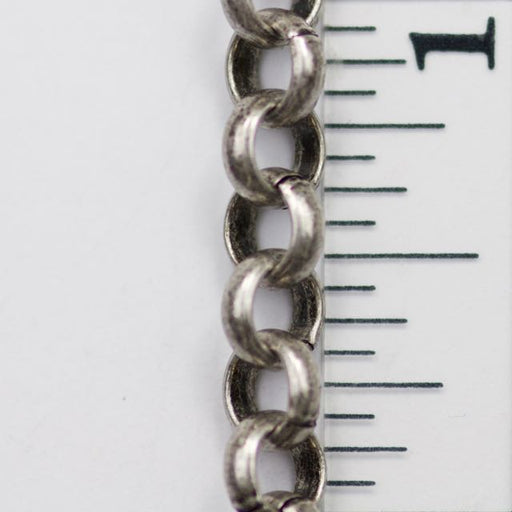 6mm (inside diameter 4mm) Rolo Chain - Antique Silver