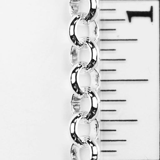 6mm (inside diameter 4mm) Rolo Chain - Silver