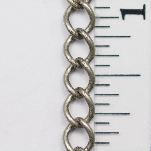8mm Curb Chain (inside diameter 5mm x 3.3mm) - Antique Silver