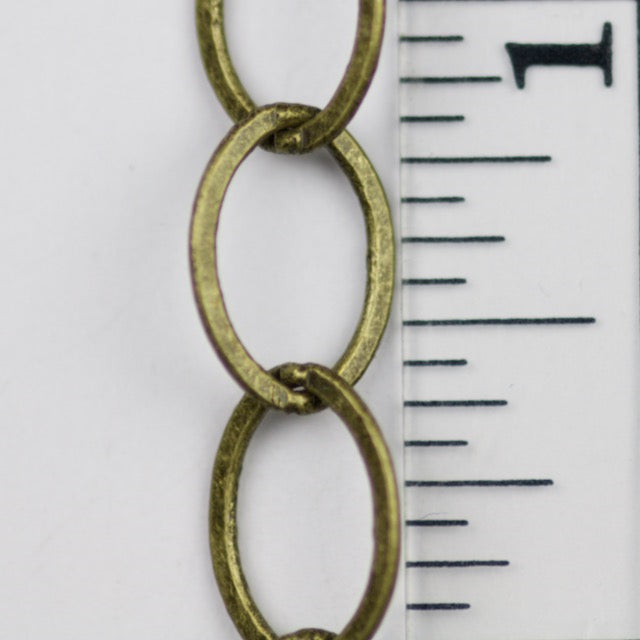 12mm x 9mm Flat Oval Cable Chain - Antique Brass