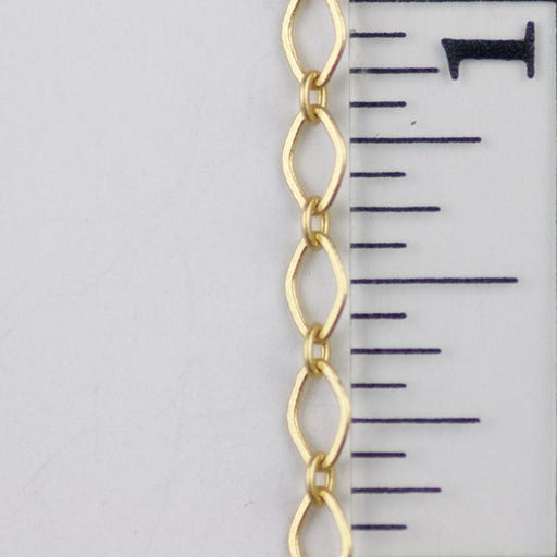 4mm x 3mm Oval Link Cable Chain - Satin Hamilton Gold