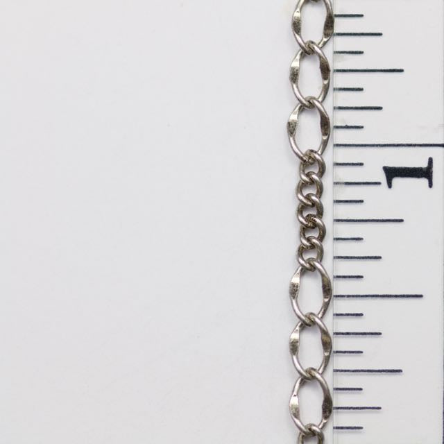 5 x 3 mm and 1.7mm Link Figaro Chain - Antique Silver