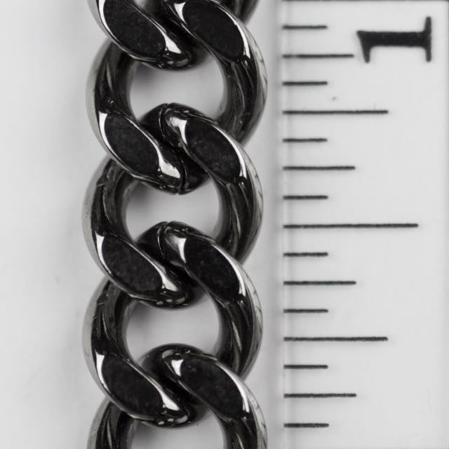 12mm x 10mm Large Curb Chain - Gunmetal