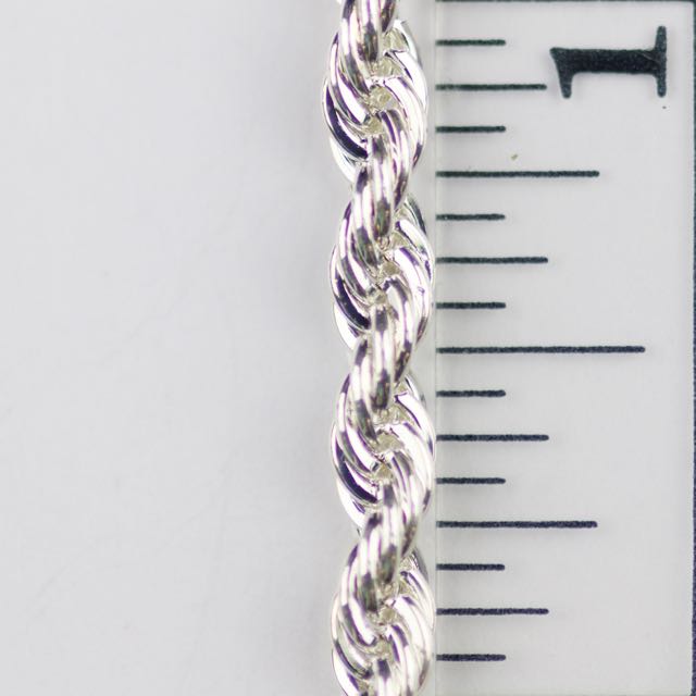 3.8mm Classic Rope Chain - Silver