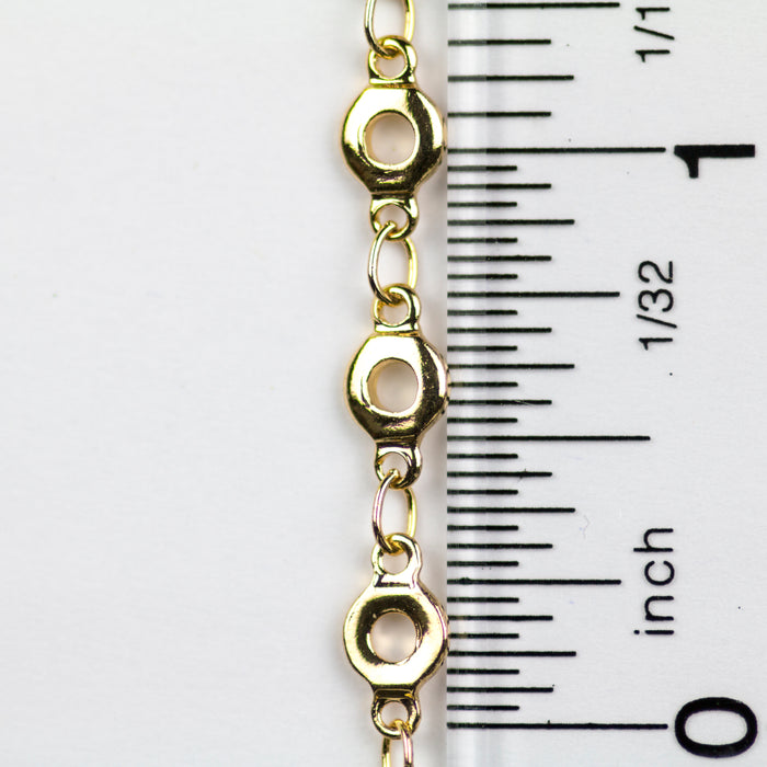 4.5mm Flat O-Link Chain - Gold