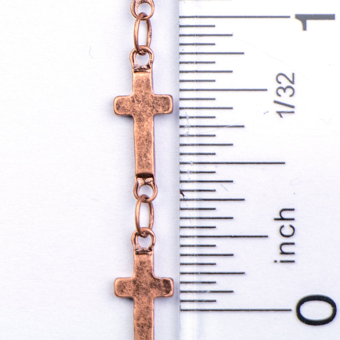 14mm Cross Chain - Antique Copper