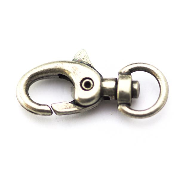 30mm x 15mm Swivel Lobster Clasp - Antique Silver
