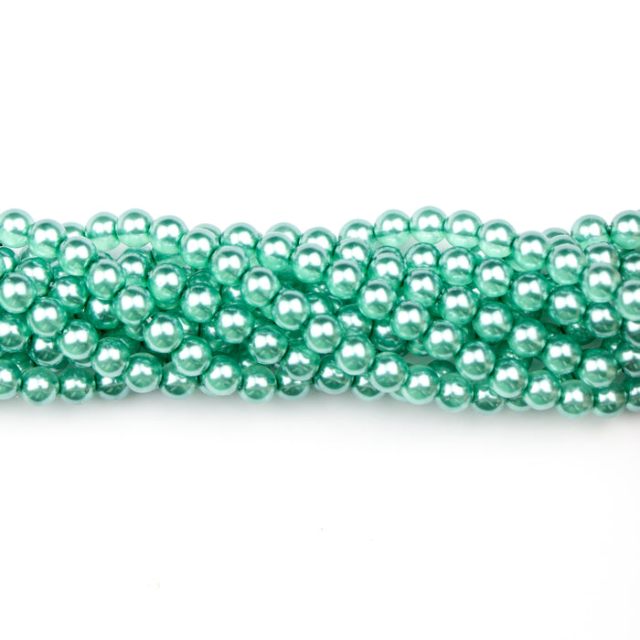 6mm Round Crystal Pearl - Seafoam