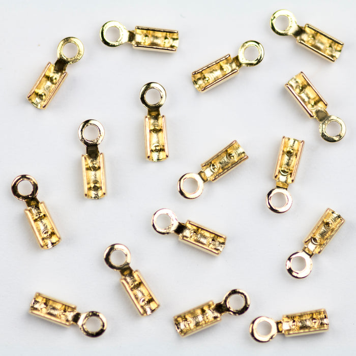 1mm Beading Chain End Tip w/Loop - Gold