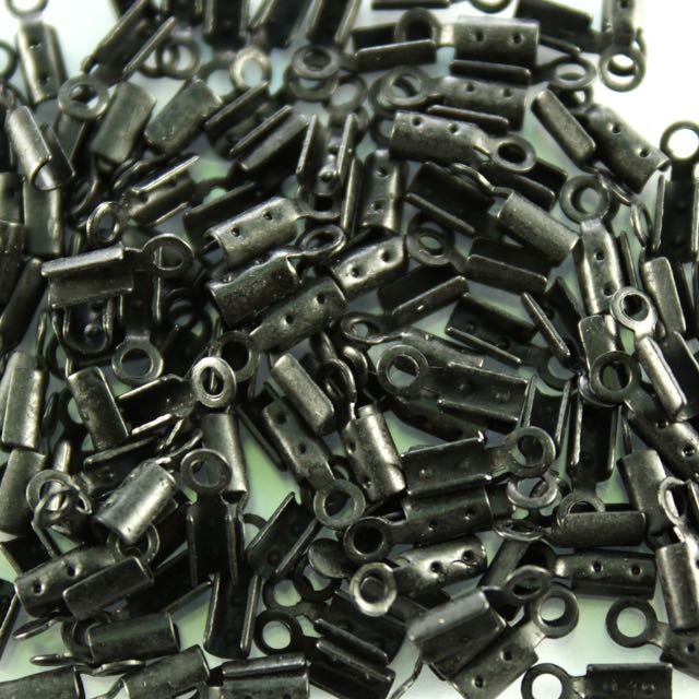 1mm Beading Chain End Tip w/Loop - Matte Black