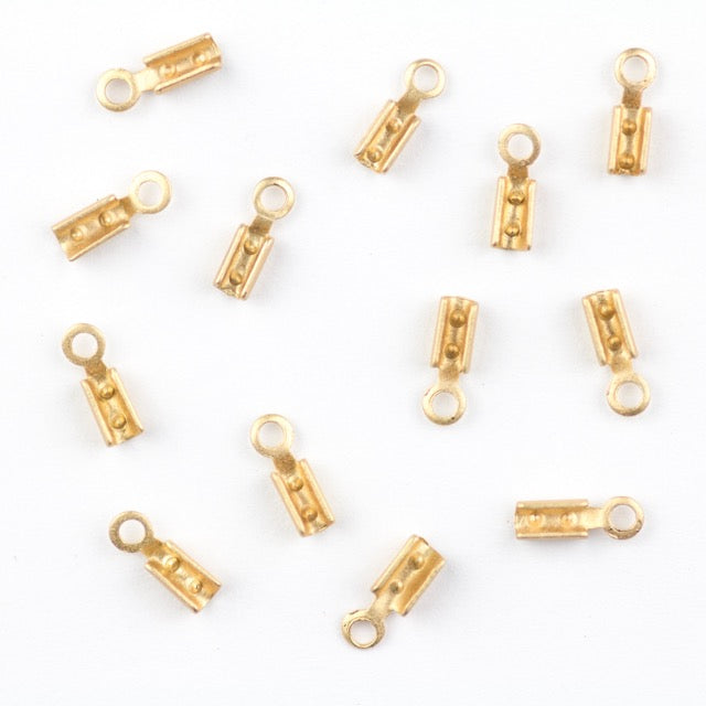 1mm Beading Chain End Tip w/Loop - Satin Hamilton Gold