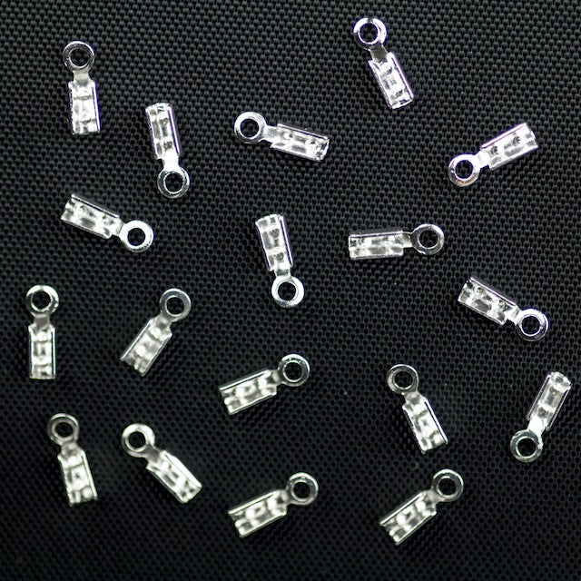 1mm Beading Chain End Tip w/Loop - Silver