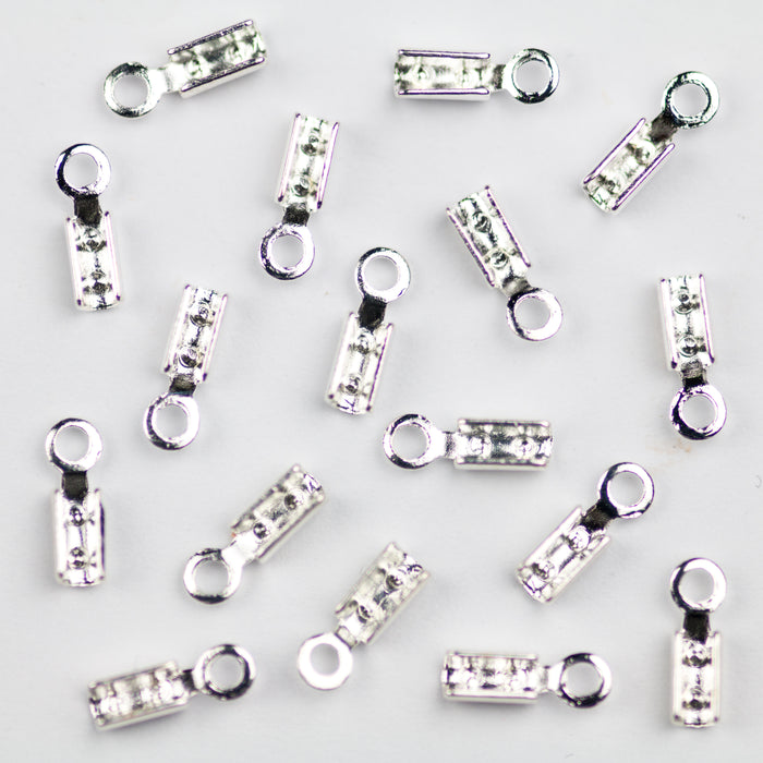 1mm Beading Chain End Tip w/Loop - Silver