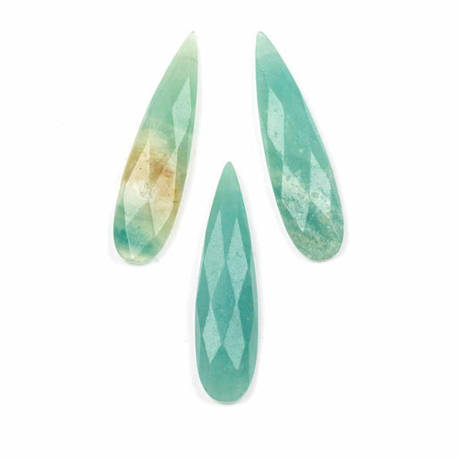 10mm x 40mm AMAZONITE Faceted Teardrop (Side Drilled)