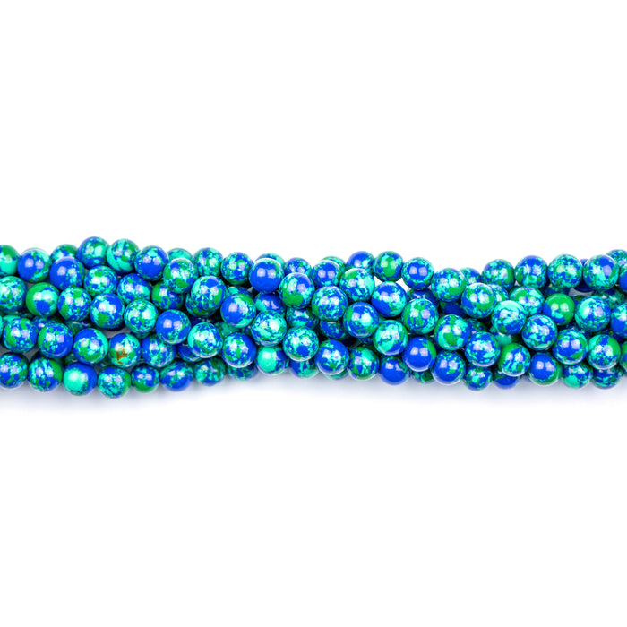 6mm Round SYNTHETIC AZURITE - 8 inch Strand