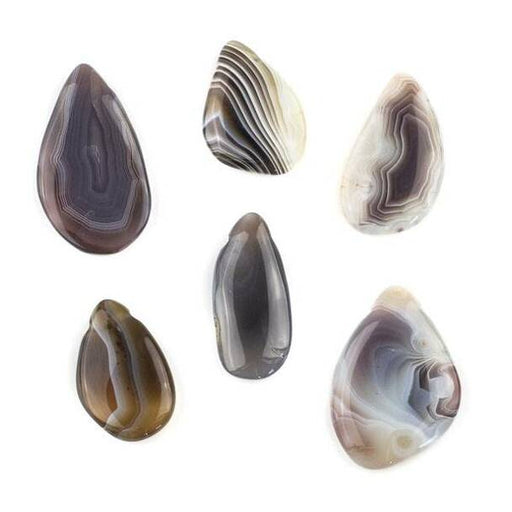 16mm x 30mm - 26mm x 42mm BOTSWANA AGATE (Side Drilled)