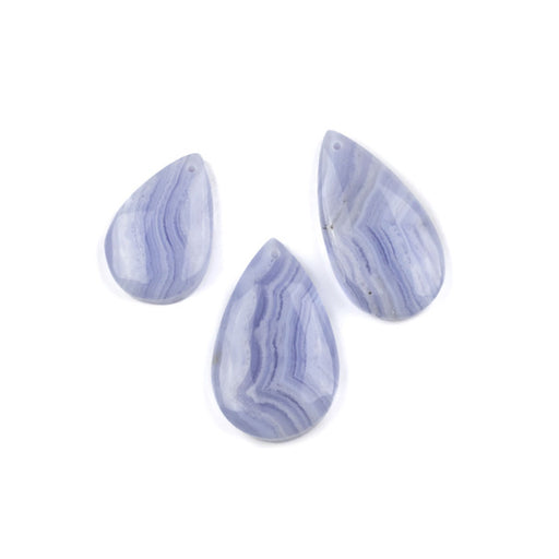 20mm x 30mm - 26mm x 47mm BLUE LACE AGATE Teardrop (Front Drilled)