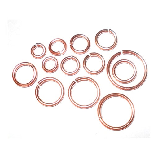 18swg (1.2mm) 7/16in. (12.1mm) ID 9.9AR Copper Jump Rings