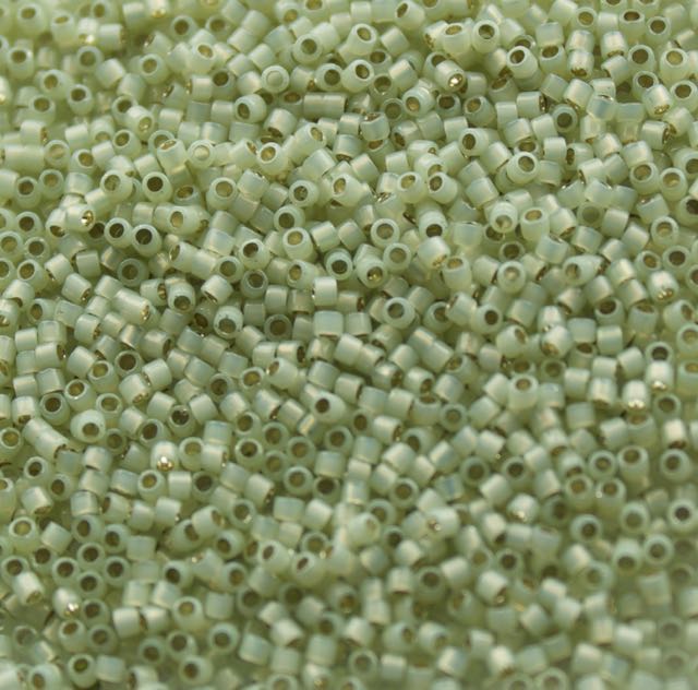 5 Grams of 11/0 Miyuki DELICA Beads - Silverlined Pale Lime Opal