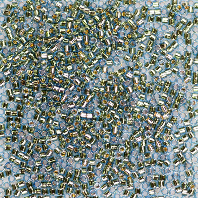 11/0 Miyuki DELICA Beads - 24kt Gold Lined Light Blue