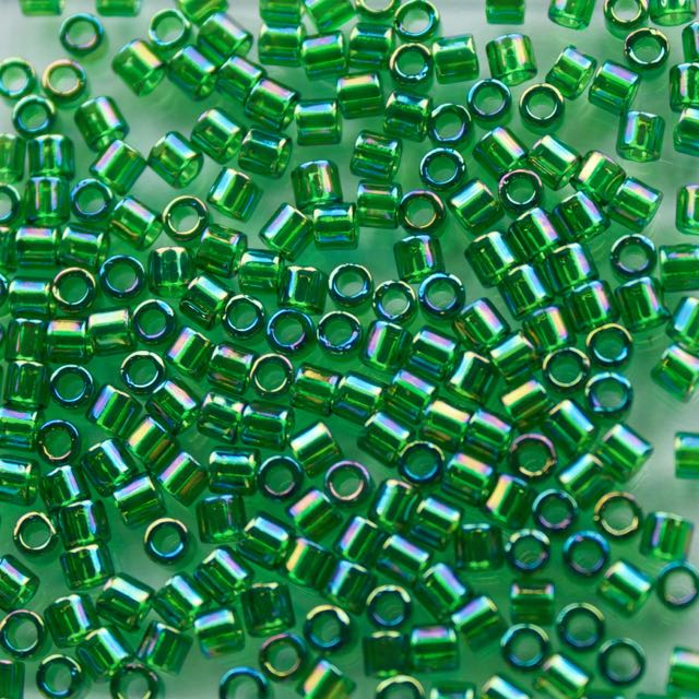 8/0 Miyuki DELICA Beads - Transparent Green AB