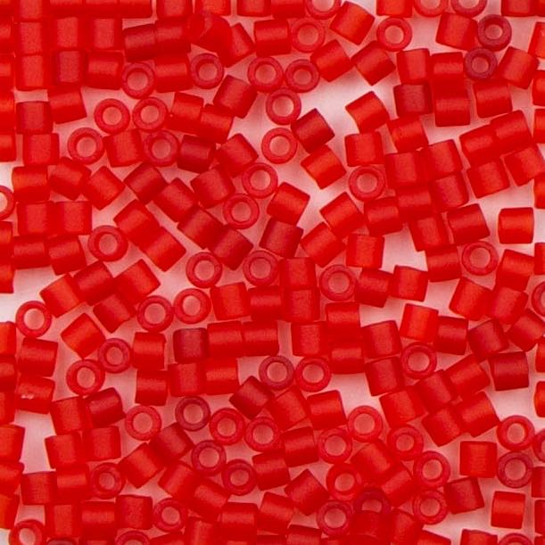 8/0 Miyuki DELICA Beads - Matte Transparent Red Orange