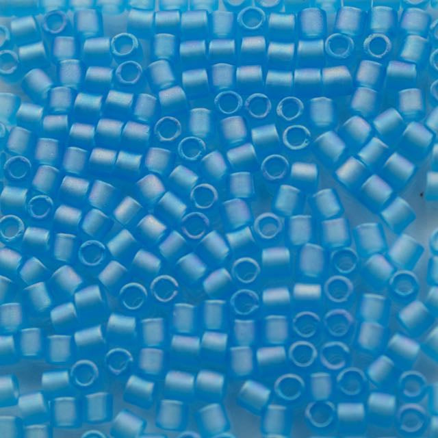 8/0 Miyuki DELICA Beads - Matte Transparent Aqua AB