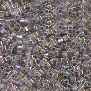 Cut 8/0 Miyuki DELICA Beads - Taupe Lined Crystal AB