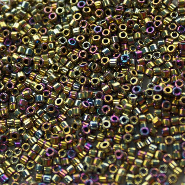 10/0 Miyuki DELICA Beads - Metallic Golden Olive Iris