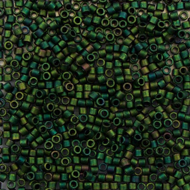 10/0 Miyuki DELICA Beads - Matte Metallic Dark Green Iris