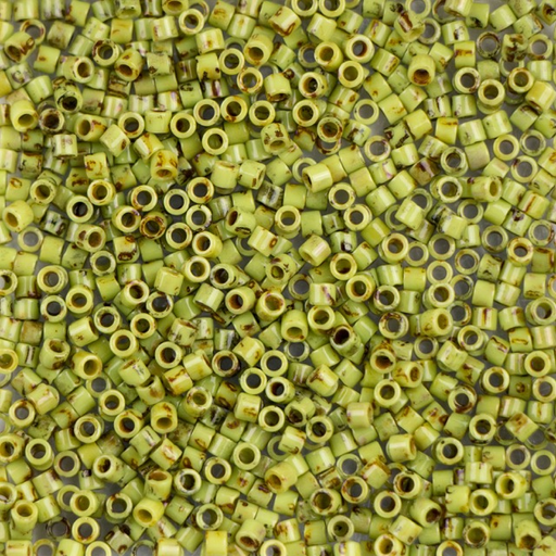 10/0 Miyuki DELICA Beads - Opaque Chartreuse Picasso