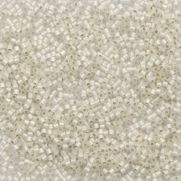 15/0 Miyuki DELICA Beads - Gilt Lined White Opal