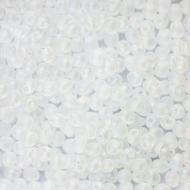Miyuki 3.4mm DROP Bead - Matte Transparent Crystal AB