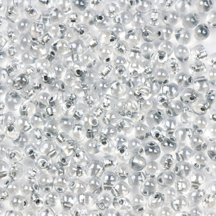 Miyuki 3.4mm DROP Beads - Sparkling Pewter Lined Crystal