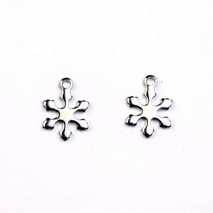 12mm Snowflake Charm - Stainless Steel