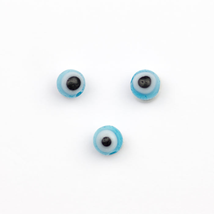 4mm Glass Evil Eye Round Bead - Light Blue