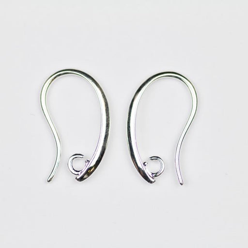 19mm x 11mm Ear Wire with 2mm Ring - Silver