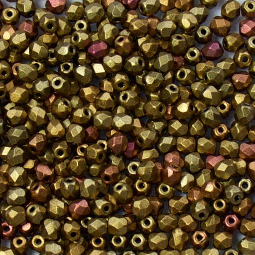 3mm FIRE POLISHED Bead - Metallic Mix