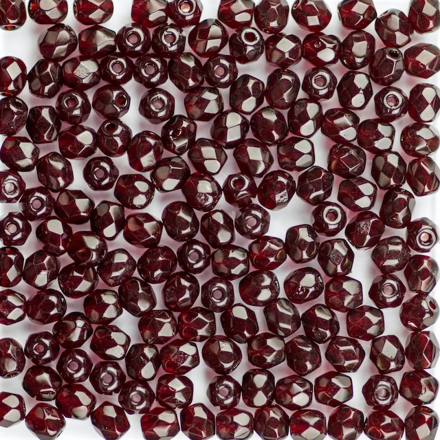 4mm FIRE POLISHED Bead - Garnet