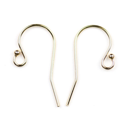Gold Filled Ear Wire .028"/.7mm/21 ga. Round Wire Loop w/1.5mm Ball